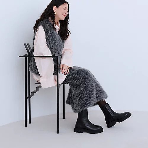 【エンチャンテッド/enchanted】の本革ストレッチサイドジップタンクソールブーツ 人気、トレンドファッション・服の通販 founy(ファニー) 　ファッション　Fashion　レディースファッション　Fashion for Women　おすすめ　Recommended / Our Picks　サイドジップ　Side Zip, Side Zipper　シンプル　Simple, Minimal　ボトム　Bottoms, Lower Wear　定番　Standard, Basic Item　other-2|ID: prp329100004721544 ipo3291000000034122303