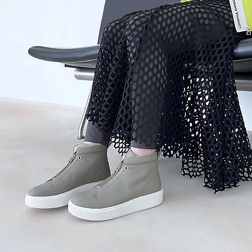 【エンチャンテッド/enchanted】の本革センタージップハイカットスニーカー インテリア・キッズ・メンズ・レディースファッション・服の通販 founy(ファニー) 　ファッション　Fashion　レディースファッション　Fashion for Women　バランス　Balance, Style Balance　ボトム　Bottoms, Lower Wear　グレー|ID: prp329100004721550 ipo3291000000034122347