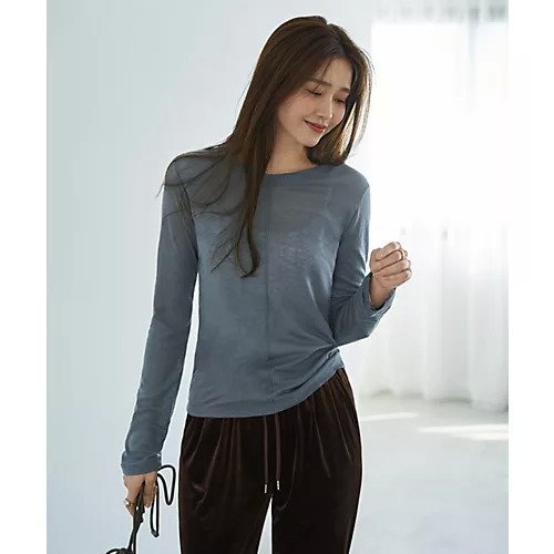 【スタイルデリ/STYLE DELI】のピンタックふんわりシアートップス 人気、トレンドファッション・服の通販 founy(ファニー) 　ファッション　Fashion　レディースファッション　Fashion for Women　トップス・カットソー　Cut & Sew Tops　イエロー　Yellow　インナー　Innerwear　春　Spring　秋　Autumn　カーディガン　Cardigan, Knitwear　コンパクト　Compact, Small Size　サロペット　Overalls, Salopette　シアー　Sheer, See-Through　シンプル　Simple, Minimal　ジャケット　Jacket, Outerwear　ストレート　Straight, Straight Cut　スリット　Slit, Slit Detail　センター　Center, Center Line　デコルテ　Décolleté, Neckline　定番　Standard, Basic Item　長袖　Long Sleeve, Full Sleeve　フィット　Fit, Slim Fit　ラウンド　Round, Round Neck　冬　Winter / This Winter　夏　Summer　 other-1|ID: prp329100004722655 ipo3291000000035902573