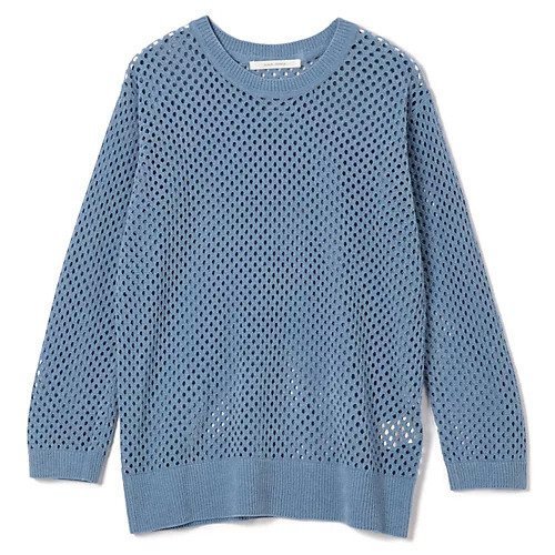 【プレインピープル/PLAIN PEOPLE】のモールニットプルオーバー インテリア・キッズ・メンズ・レディースファッション・服の通販 founy(ファニー) 　ファッション　Fashion　レディースファッション　Fashion for Women　トップス・カットソー　Cut & Sew Tops　ニット　Knit Tops & Sweaters　カジュアルプルオーバー・ニットトップス　Pullovers & Knit Tops / Casual Pullovers　セーター　Sweater, Knitwear　ベロア　Velour, Soft Velvet　メッシュ　Mesh, Net Fabric　洗える　Machine Washable　畦　Ribbed Knit　長袖　Long Sleeve, Full Sleeve　ブルー|ID: prp329100004722665 ipo3291000000034133652