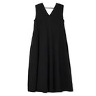 【プレインピープル/PLAIN PEOPLE】のダブルガーゼVネックノースリーブワンピース ブラック|ID: prp329100004722672 ipo3291000000034133710