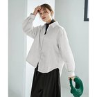 【スタイルデリ/STYLE DELI】のシワ加工グロッシーシャツ グレイッシュホワイト|ID:prp329100004725211