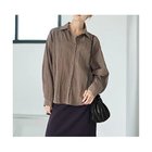 【スタイルデリ/STYLE DELI】のシワ加工グロッシーシャツ ブラウン|ID:prp329100004725211