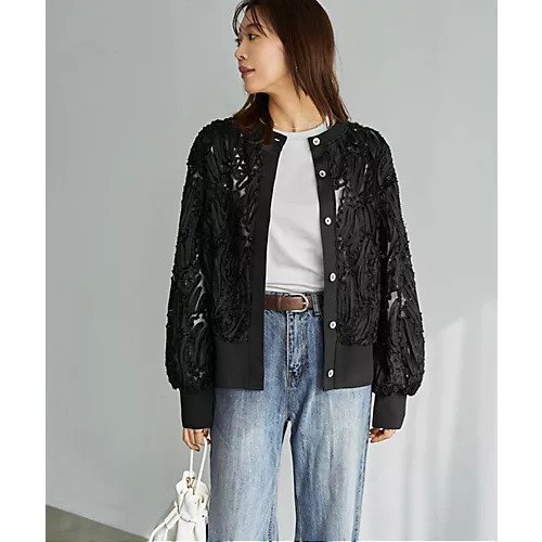 【スタイルデリ/STYLE DELI】の【LUXE】チュールにデコレーションカーディガン 人気、トレンドファッション・服の通販 founy(ファニー) 　ファッション　Fashion　レディースファッション　Fashion for Women　トップス・カットソー　Cut & Sew Tops　カーディガン・羽織り　Layered Style Cardigans　カーディガン　Cardigan, Knitwear　軽量　Lightweight, Ultra Light　サロペット　Overalls, Salopette　ジャケット　Jacket, Outerwear　ストレート　Straight, Straight Cut　スリット　Slit, Slit Detail　スーツ　Suit, Formalwear　チュール　Tulip, Tulip Motif　ノースリーブ　Sleeveless, No-Sleeve　長袖　Long Sleeve, Full Sleeve　パール　Pearl, Pearl Accent　フロント　Front, Front Design　ブルゾン　Blouson, Bomber Jacket　無地　Plain, Solid Color　冬　Winter / This Winter　夏　Summer　other-2|ID: prp329100004725214 ipo3291000000036045318