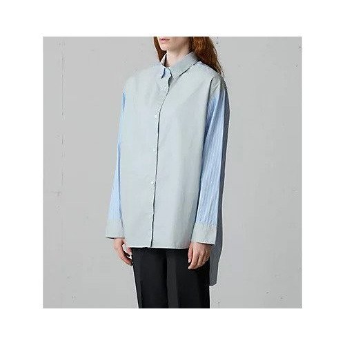 【ミディウミ/MidiUmi】のTWO&MOREストライプシャツ 人気、トレンドファッション・服の通販 founy(ファニー) ファッション Fashion レディースファッション Fashion for Women トップス・カットソー Cut & Sew Tops シャツ・ブラウス・オフィスカジュアル Elegant Blouses & Button-Ups ストライプ Stripe, Striped Pattern スリット Slit, Slit Detail タイプライター Typewriter Fabric, Crisp Cotton ビッグ Big, Oversized ブラウジング Blouson Silhouette, Cinched Waist ブロード Broadcloth, Fine Cotton 無地 Plain, Solid Color other-2|ID: prp329100004727738 ipo3291000000034155685