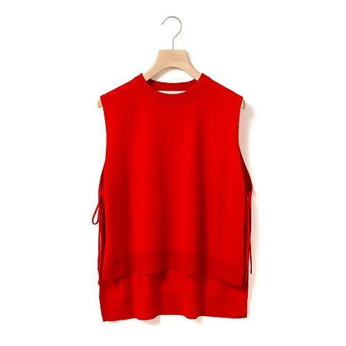 【ミディウミ/MidiUmi】のサイドリボンベスト インテリア・キッズ・メンズ・レディースファッション・服の通販 founy(ファニー) 　ファッション　Fashion　レディースファッション　Fashion for Women　アウター　Coat / Outerwear Collection　トップス・カットソー　Cut & Sew Tops　ベスト&ジレ / 重ね着スタイル　Vests & Gilets　カットソー　Cut and Sewn Top　ベスト　Vest, Waistcoat　ベーシック　Basic, Essential　リボン　Ribbon, Bow　今季　This Season, Current Season　再入荷　Restock / Back in Stock　定番　Standard, Basic Item　レッド|ID: prp329100004727909 ipo3291000000035848892