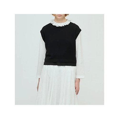 【ミズイロ インド/mizuiro ind】のシフォンフリルヘムベスト 人気、トレンドファッション・服の通販 founy(ファニー) 　ファッション　Fashion　レディースファッション　Fashion for Women　アウター　Coat / Outerwear Collection　トップス・カットソー　Cut & Sew Tops　ベスト&ジレ / 重ね着スタイル　Vests & Gilets　カーディガン　Cardigan, Knitwear　シフォン　Chiffon, Lightweight Fabric　ジョーゼット　Georgette, Semi-Sheer Fabric　スリーブ　Sleeve, Long Sleeve / Short Sleeve　フリル　Frill, Ruffle　フレンチ　French, French Style　ベスト　Vest, Waistcoat　 other-1|ID: prp329100004727910 ipo3291000000035910155