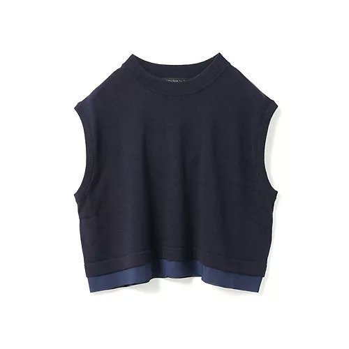 【ミズイロ インド/mizuiro ind】のシフォンフリルヘムベスト インテリア・キッズ・メンズ・レディースファッション・服の通販 founy(ファニー) 　ファッション　Fashion　レディースファッション　Fashion for Women　アウター　Coat / Outerwear Collection　トップス・カットソー　Cut & Sew Tops　ベスト&ジレ / 重ね着スタイル　Vests & Gilets　カーディガン　Cardigan, Knitwear　シフォン　Chiffon, Lightweight Fabric　ジョーゼット　Georgette, Semi-Sheer Fabric　スリーブ　Sleeve, Long Sleeve / Short Sleeve　フリル　Frill, Ruffle　フレンチ　French, French Style　ベスト　Vest, Waistcoat　ネイビー|ID: prp329100004727910 ipo3291000000035910158