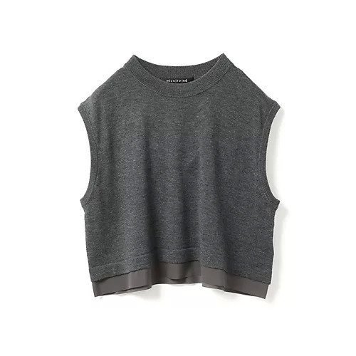 【ミズイロ インド/mizuiro ind】のシフォンフリルヘムベスト インテリア・キッズ・メンズ・レディースファッション・服の通販 founy(ファニー) 　ファッション　Fashion　レディースファッション　Fashion for Women　アウター　Coat / Outerwear Collection　トップス・カットソー　Cut & Sew Tops　ベスト&ジレ / 重ね着スタイル　Vests & Gilets　カーディガン　Cardigan, Knitwear　シフォン　Chiffon, Lightweight Fabric　ジョーゼット　Georgette, Semi-Sheer Fabric　スリーブ　Sleeve, Long Sleeve / Short Sleeve　フリル　Frill, Ruffle　フレンチ　French, French Style　ベスト　Vest, Waistcoat　チャコールグレー|ID: prp329100004727910 ipo3291000000035910161