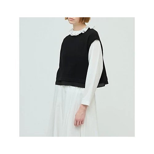 【ミズイロ インド/mizuiro ind】のシフォンフリルヘムベスト 人気、トレンドファッション・服の通販 founy(ファニー) 　ファッション　Fashion　レディースファッション　Fashion for Women　アウター　Coat / Outerwear Collection　トップス・カットソー　Cut & Sew Tops　ベスト&ジレ / 重ね着スタイル　Vests & Gilets　カーディガン　Cardigan, Knitwear　シフォン　Chiffon, Lightweight Fabric　ジョーゼット　Georgette, Semi-Sheer Fabric　スリーブ　Sleeve, Long Sleeve / Short Sleeve　フリル　Frill, Ruffle　フレンチ　French, French Style　ベスト　Vest, Waistcoat　other-2|ID: prp329100004727910 ipo3291000000035910163