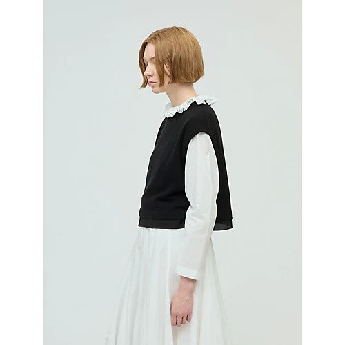 【ミズイロ インド/mizuiro ind】のシフォンフリルヘムベスト 人気、トレンドファッション・服の通販 founy(ファニー) 　ファッション　Fashion　レディースファッション　Fashion for Women　アウター　Coat / Outerwear Collection　トップス・カットソー　Cut & Sew Tops　ベスト&ジレ / 重ね着スタイル　Vests & Gilets　カーディガン　Cardigan, Knitwear　シフォン　Chiffon, Lightweight Fabric　ジョーゼット　Georgette, Semi-Sheer Fabric　スリーブ　Sleeve, Long Sleeve / Short Sleeve　フリル　Frill, Ruffle　フレンチ　French, French Style　ベスト　Vest, Waistcoat　other-3|ID: prp329100004727910 ipo3291000000035910165