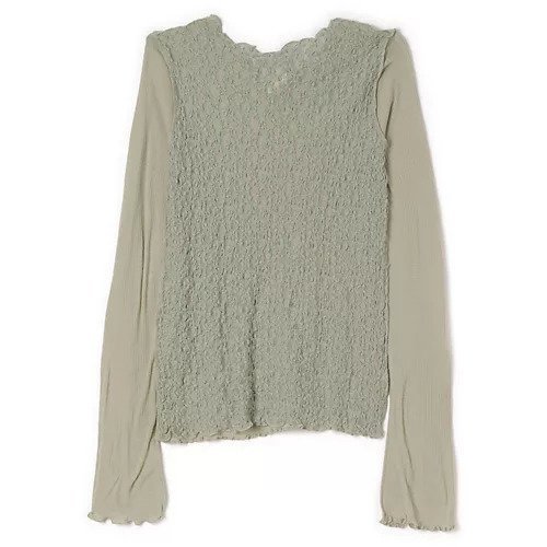 【ベースレンジ/Baserange】のKENRU LONG SLEEVE TEE 人気、トレンドファッション・服の通販 founy(ファニー) 　ファッション　Fashion　レディースファッション　Fashion for Women　トップス・カットソー　Cut & Sew Tops　2025年　2025　2025-2026秋冬・A/W　Autumn/Winter 2025–26 AW25–26　レース　Lace, Lace Fabric　洗える　Machine Washable　other-2|ID: prp329100004729556 ipo3291000000034166768