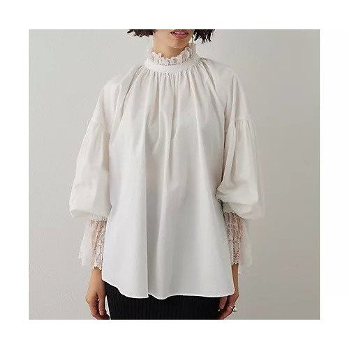 【ウィムガゼット/Whim Gazette】のレースギャザーブラウス 人気、トレンドファッション・服の通販 founy(ファニー) 　ファッション　Fashion　レディースファッション　Fashion for Women　トップス・カットソー　Cut & Sew Tops　シャツ・ブラウス・オフィスカジュアル　Elegant Blouses & Button-Ups　インナー　Innerwear　エレガント 上品　Elegant　ヴィンテージ　Vintage Style　ギャザー　Gathered, Ruffled　ジャケット　Jacket, Outerwear　ドッキング　Docking, Mixed Material　レース　Lace, Lace Fabric　おすすめ　Recommended / Our Picks　2025年　2025　2025-2026秋冬・A/W　Autumn/Winter 2025–26 AW25–26　other-2|ID: prp329100004729584 ipo3291000000034166853