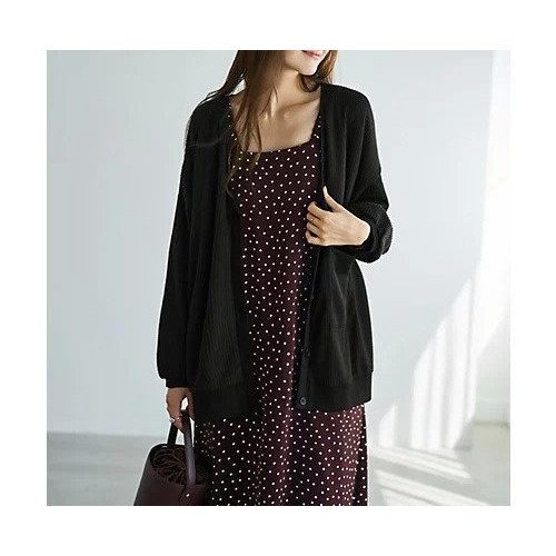 【スタイルデリ/STYLE DELI】のリラックスニットソーカーディガン インテリア・キッズ・メンズ・レディースファッション・服の通販 founy(ファニー) 　ファッション　Fashion　レディースファッション　Fashion for Women　トップス・カットソー　Cut & Sew Tops　ニット　Knit Tops & Sweaters　カーディガン・羽織り　Layered Style Cardigans　アシンメトリー　Asymmetrical Style　オレンジ　Orange　カットソー　Cut and Sewn Top　カーディガン　Cardigan, Knitwear　軽量　Lightweight, Ultra Light　ストライプ　Stripe, Striped Pattern　ストレート　Straight, Straight Cut　スリット　Slit, Slit Detail　定番　Standard, Basic Item　なめらか　Smooth, Silky Texture　長袖　Long Sleeve, Full Sleeve　フラット　Flat, Flat Shoes　フロント　Front, Front Design　ポケット　Pocket, Pocket Detail　マーブル　Marble, Marble Pattern　ミックス　Mix, Mixed Style　冬　Winter / This Winter　ブラック|ID: prp329100004729617 ipo3291000000034167064