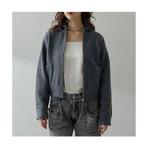 【ウィムガゼット/Whim Gazette】のニットブルゾン インテリア・キッズ・メンズ・レディースファッション・服の通販 founy(ファニー) 　ファッション　Fashion　レディースファッション　Fashion for Women　アウター　Coat / Outerwear Collection　ブルゾンジャケット・スポーティアウター　Blouson Jackets　トップス・カットソー　Cut & Sew Tops　ニット　Knit Tops & Sweaters　2025年　2025　2025-2026秋冬・A/W　Autumn/Winter 2025–26 AW25–26　おすすめ　Recommended / Our Picks　ストレッチ　Stretch, Stretchy Fabric　セットアップ　Set-Up, Coordinated Outfit　バランス　Balance, Style Balance　フォルム　Silhouette, Form　ブルゾン　Blouson, Bomber Jacket　ボトム　Bottoms, Lower Wear　メランジ　Melange, Mixed Yarn　エレガント 上品　Elegant　秋　Autumn　グレー|ID: prp329100004729753 ipo3291000000034168035