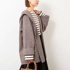 【リエミラー/Rie Miller】のハーフ丈フーディー リバー風ニットコート ミディアムグレー|ID: prp329100004729757 ipo3291000000034168048