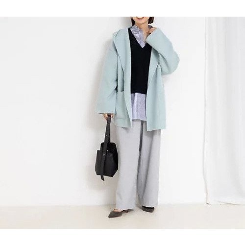 【リエミラー/Rie Miller】のハーフ丈フーディー リバー風ニットコート 人気、トレンドファッション・服の通販 founy(ファニー) 　ファッション　Fashion　レディースファッション　Fashion for Women　アウター　Coat / Outerwear Collection　コート・ロングコート・ピーコート　Long Coats, Peacoats & More　2025年　2025　2025-2026秋冬・A/W　Autumn/Winter 2025–26 AW25–26　ハーフ　Half, Half-Length　ミドル　Middle Length, Mid Height　エレガント 上品　Elegant　other-2|ID: prp329100004729757 ipo3291000000034168054