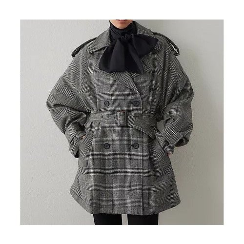 【ウィムガゼット/Whim Gazette】のウールミドルトレンチコート インテリア・キッズ・メンズ・レディースファッション・服の通販 founy(ファニー) https://founy.com/ ファッション Fashion レディースファッション Fashion for Women アウター Coat / Outerwear Collection コート・ロングコート・ピーコート Long Coats, Peacoats & More トレンチコート / 春秋の定番アウター Trench Coats 2025年 2025 2025-2026秋冬・A/W Autumn/Winter 2025–26 AW25–26 おすすめ Recommended / Our Picks ウォーム Warm Fabric クラシカル Classical, Vintage-Inspired コンパクト Compact, Small Size ショート Short, Short Length ダブル Double, Double-Breasted チェック Check, Plaid, Tartan ツイード／ツィード Choker, Choker Necklace フロント Front, Front Design ブラウジング Blouson Silhouette, Cinched Waist マニッシュ Mannish, Boyish ミドル Middle Length, Mid Height |ID: prp329100004729766 ipo3291000000034168102