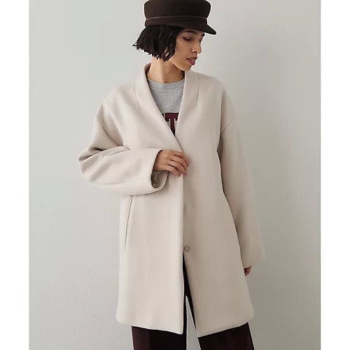 【ウィムガゼット/Whim Gazette】のダブルビーバーミドルコート 人気、トレンドファッション・服の通販 founy(ファニー) 　ファッション　Fashion　レディースファッション　Fashion for Women　アウター　Coat / Outerwear Collection　コート・ロングコート・ピーコート　Long Coats, Peacoats & More　カーディガン　Cardigan, Knitwear　ショルダー　Shoulder, Shoulder Strap　ショート　Short, Short Length　シンプル　Simple, Minimal　ジャケット　Jacket, Outerwear　スタンダード　Standard, Basic　トレンド　Trend, Trending Now　ドロップ　Drop Shoulder, Dropped Style　定番　Standard, Basic Item　フロント　Front, Front Design　ベーシック　Basic, Essential　ミドル　Middle Length, Mid Height　リラックス　Relax, Relaxed Fit　エレガント 上品　Elegant　2025年　2025　2025-2026秋冬・A/W　Autumn/Winter 2025–26 AW25–26　other-2|ID: prp329100004729768 ipo3291000000034168123