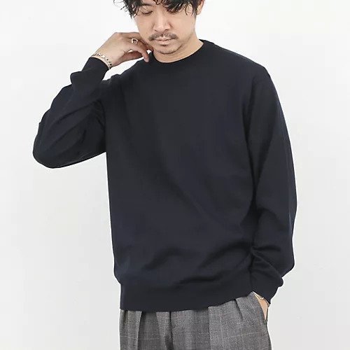 【ノーリーズ グッドマン/NOLLEY'S goodman / MEN】のウォッシャブル クルーネックニット 25AW インテリア・キッズ・メンズ・レディースファッション・服の通販 founy(ファニー) ファッション Fashion メンズファッション Fashion for Men 2025年 2025 2025-2026秋冬・A/W Autumn/Winter 2025–26 AW25–26 なめらか Smooth, Silky Texture インナー Innerwear ウォッシャブル Machine Washable ジャケット Jacket, Outerwear スラックス Slacks, Dress Pants デニム Denim, Jeans Material ブルゾン Blouson, Bomber Jacket リラックス Relax, Relaxed Fit エレガント 上品 Elegant ネイビー|ID: prp329100004729780 ipo3291000000034544161