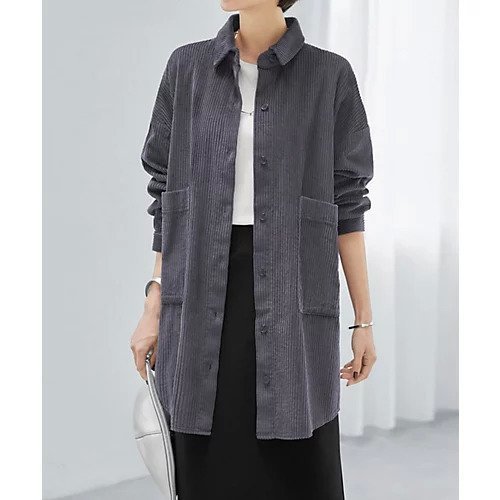 【スタイルデリ/STYLE DELI】の【LUXE】コーデュロイシャツジャケット インテリア・キッズ・メンズ・レディースファッション・服の通販 founy(ファニー) 　ファッション　Fashion　レディースファッション　Fashion for Women　アウター　Coat / Outerwear Collection　レディースジャケット・軽アウター　Jackets　コーデュロイ　Corduroy, Cord Fabric　ジャケット　Jacket, Outerwear　スリット　Slit, Slit Detail　タートルネック　Turtleneck, High Neck　バランス　Balance, Style Balance　フロント　Front, Front Design　ポケット　Pocket, Pocket Detail　メンズ　Men's, Menswear　冬　Winter / This Winter　A/W・秋冬　Autumn/Winter　ダークグレー|ID: prp329100004731563 ipo3291000000034175720
