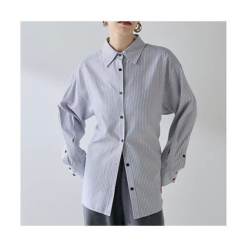 【ウィムガゼット/Whim Gazette】の【THE PAUSE】ストライプシェイプシャツ 人気、トレンドファッション・服の通販 founy(ファニー) 　ファッション　Fashion　レディースファッション　Fashion for Women　トップス・カットソー　Cut & Sew Tops　シャツ・ブラウス・オフィスカジュアル　Elegant Blouses & Button-Ups　ヴィンテージ　Vintage Style　グラデーション　Gradient, Ombre　ストライプ　Stripe, Striped Pattern　フロント　Front, Front Design　レギュラー　Regular, Standard Fit　レース　Lace, Lace Fabric　ワーク　Workwear, Utility Style　エレガント 上品　Elegant　2025年　2025　2025-2026秋冬・A/W　Autumn/Winter 2025–26 AW25–26　other-2|ID: prp329100004731564 ipo3291000000034175741