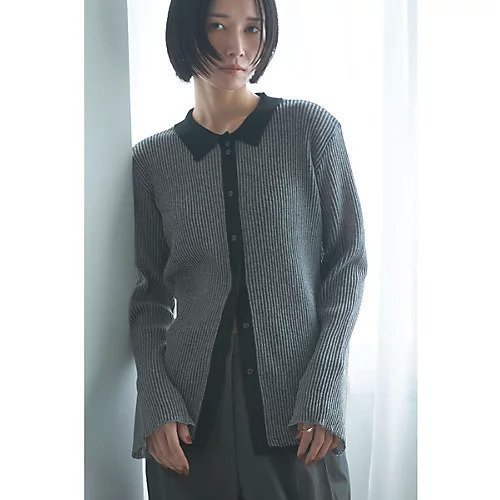 【マージュール/marjour】のPLATING KNIT SHIRTS インテリア・キッズ・メンズ・レディースファッション・服の通販 founy(ファニー) 　ファッション　Fashion　レディースファッション　Fashion for Women　トップス・カットソー　Cut & Sew Tops　ニット　Knit Tops & Sweaters　シャツ・ブラウス・オフィスカジュアル　Elegant Blouses & Button-Ups　ロングTシャツ・Tシャツ　Longline T-Shirts & Tees　インナー　Innerwear　秋　Autumn　ストライプ　Stripe, Striped Pattern　ストレッチ　Stretch, Stretchy Fabric　ポケット　Pocket, Pocket Detail　夏　Summer　BLACK|ID: prp329100004731567 ipo3291000000034175824