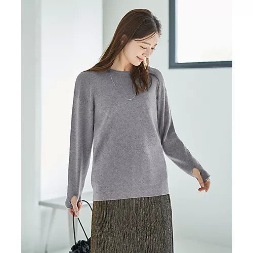 【スタイルデリ/STYLE DELI】のソフトタッチ 指あきクルーネックプルオーバー インテリア・キッズ・メンズ・レディースファッション・服の通販 founy(ファニー) 　ファッション　Fashion　レディースファッション　Fashion for Women　トップス・カットソー　Cut & Sew Tops　カジュアルプルオーバー・ニットトップス　Pullovers & Knit Tops / Casual Pullovers　イエロー　Yellow　インナー　Innerwear　エアリー　Airy Texture　コンパクト　Compact, Small Size　今季　This Season, Current Season　定番　Standard, Basic Item　長袖　Long Sleeve, Full Sleeve　バランス　Balance, Style Balance　フィット　Fit, Slim Fit　ポケット　Pocket, Pocket Detail　A/W・秋冬　Autumn/Winter　グレー|ID: prp329100004731568 ipo3291000000034175859