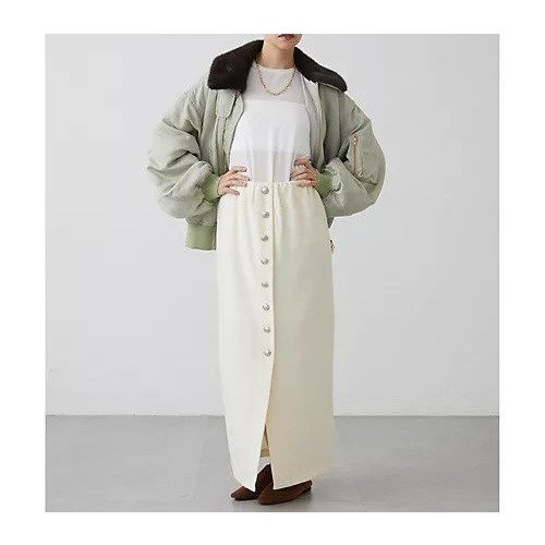 【ウィムガゼット/Whim Gazette】の【THE PAUSE】ウールジャージボタンスカート 人気、トレンドファッション・服の通販 founy(ファニー) 　ファッション　Fashion　レディースファッション　Fashion for Women　スカート　Skirts　ヴィンテージ　Vintage Style　カットソー　Cut and Sewn Top　グラデーション　Gradient, Ombre　シルバー　Silver, Metallic Silver　ストレッチ　Stretch, Stretchy Fabric　タイトスカート　Pencil Skirt, Tight Skirt　フロント　Front, Front Design　メタル　Metal, Metal Parts　リラックス　Relax, Relaxed Fit　ワーク　Workwear, Utility Style　A/W・秋冬　Autumn/Winter　2025年　2025　2025-2026秋冬・A/W　Autumn/Winter 2025–26 AW25–26　other-3|ID: prp329100004731574 ipo3291000000034175930