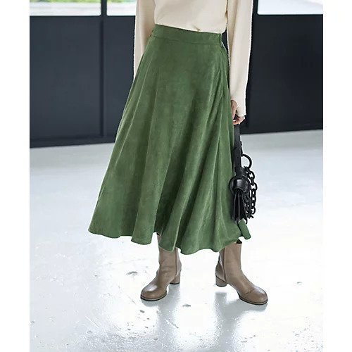 【スタイルデリ/STYLE DELI】の【LUXE】スエードサーキュラースカート インテリア・キッズ・メンズ・レディースファッション・服の通販 founy(ファニー) 　ファッション　Fashion　レディースファッション　Fashion for Women　スカート　Skirts　シンプル　Simple, Minimal　スリット　Slit, Slit Detail　パターン　Pattern, Design Print　パープル　Purple, Violet　フレア　Flare, Flared　ポケット　Pocket, Pocket Detail　ループ　Loop, Loop Knit　夏　Summer　エレガント 上品　Elegant　グリーンティー|ID: prp329100004731578 ipo3291000000034175955