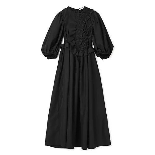 【セシリー バンセン/CECILIE BAHNSEN】のBOLIA DRESS RECYCLED FAILLE インテリア・キッズ・メンズ・レディースファッション・服の通販 founy(ファニー) 　ファッション　Fashion　レディースファッション　Fashion for Women　ワンピース　Dresses　フォーマル・パーティードレス・結婚式用ドレス　Elegant & Casual Dresses　2025年　2025　2025-2026秋冬・A/W　Autumn/Winter 2025–26 AW25–26　ギャザー　Gathered, Ruffled　クラシカル　Classical, Vintage-Inspired　ドレス　Dress, One-Piece　ドレープ　Drape, Draping Fabric　フリル　Frill, Ruffle　洗える　Machine Washable　BLACK|ID: prp329100004735976 ipo3291000000034210384