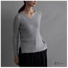 【ドレスハーセルフ/DRESS HERSELF】の【洗える】セーター/シルクカシミヤ リブ Vネック 杢グレー|ID: prp329100004737461 ipo3291000000034219570