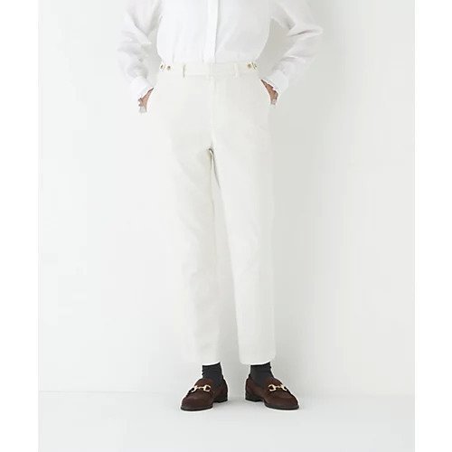 【ヒューマンウーマン/HUMAN WOMAN】のピケスエードスリムストレートパンツ インテリア・キッズ・メンズ・レディースファッション・服の通販 founy(ファニー) 　ファッション　Fashion　レディースファッション　Fashion for Women　パンツ　Pants & Trousers　おすすめ　Recommended / Our Picks　スタンダード　Standard, Basic　ストレッチ　Stretch, Stretchy Fabric　ストレート　Straight, Straight Cut　バランス　Balance, Style Balance　ロング　Long, Long-Length　定番　Standard, Basic Item　春　Spring　ホワイト|ID: prp329100004737487 ipo3291000000034219765