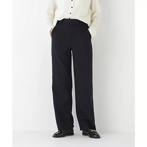 【ヒューマンウーマン/HUMAN WOMAN】のダブルクロスストレートパンツ インテリア・キッズ・メンズ・レディースファッション・服の通販 founy(ファニー) 　ファッション　Fashion　レディースファッション　Fashion for Women　パンツ　Pants & Trousers　おすすめ　Recommended / Our Picks　スタンダード　Standard, Basic　ストレッチ　Stretch, Stretchy Fabric　ストレート　Straight, Straight Cut　ポケット　Pocket, Pocket Detail　ネイビー|ID: prp329100004737490 ipo3291000000034219777