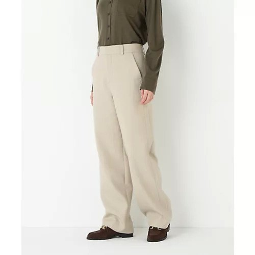 【ヒューマンウーマン/HUMAN WOMAN】のダブルクロスストレートパンツ インテリア・キッズ・メンズ・レディースファッション・服の通販 founy(ファニー) 　ファッション　Fashion　レディースファッション　Fashion for Women　パンツ　Pants & Trousers　おすすめ　Recommended / Our Picks　スタンダード　Standard, Basic　ストレッチ　Stretch, Stretchy Fabric　ストレート　Straight, Straight Cut　ポケット　Pocket, Pocket Detail　ライトベージュ|ID: prp329100004737490 ipo3291000000034219779