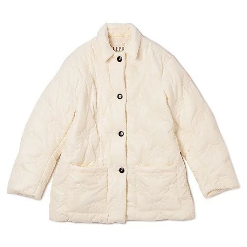 【エレフ/Eleph】のSMALL PUFF COAT インテリア・キッズ・メンズ・レディースファッション・服の通販 founy(ファニー) 　ファッション　Fashion　レディースファッション　Fashion for Women　アウター　Coat / Outerwear Collection　コート・ロングコート・ピーコート　Long Coats, Peacoats & More　2025年　2025　2025-2026秋冬・A/W　Autumn/Winter 2025–26 AW25–26　キルト　Quilt, Quilted Fabric　クラシック　Classic, Timeless Style　クロップド　Cropped, Short Length　フラワー　Flower, Floral　防寒　Cold Protection, Winter-Ready　OFF WHITE|ID: prp329100004737512 ipo3291000000034219925