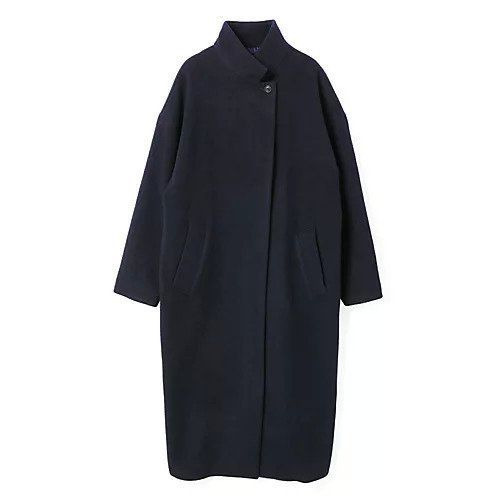 【ミズイロ インド/mizuiro ind】のウールブレンドスタンドカラーコート インテリア・キッズ・メンズ・レディースファッション・服の通販 founy(ファニー) 　ファッション　Fashion　レディースファッション　Fashion for Women　アウター　Coat / Outerwear Collection　コート・ロングコート・ピーコート　Long Coats, Peacoats & More　スタンダード　Standard, Basic　ハイネック　High Neck, Mock Neck　ベーシック　Basic, Essential　人気　Popular, Best Seller　再入荷　Restock / Back in Stock　ネイビー|ID: prp329100004738922 ipo3291000000034229368