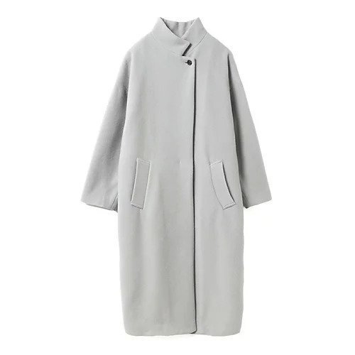 【ミズイロ インド/mizuiro ind】のウールブレンドスタンドカラーコート インテリア・キッズ・メンズ・レディースファッション・服の通販 founy(ファニー) 　ファッション　Fashion　レディースファッション　Fashion for Women　アウター　Coat / Outerwear Collection　コート・ロングコート・ピーコート　Long Coats, Peacoats & More　スタンダード　Standard, Basic　ハイネック　High Neck, Mock Neck　ベーシック　Basic, Essential　人気　Popular, Best Seller　再入荷　Restock / Back in Stock　ライトグレー|ID: prp329100004738922 ipo3291000000034229370