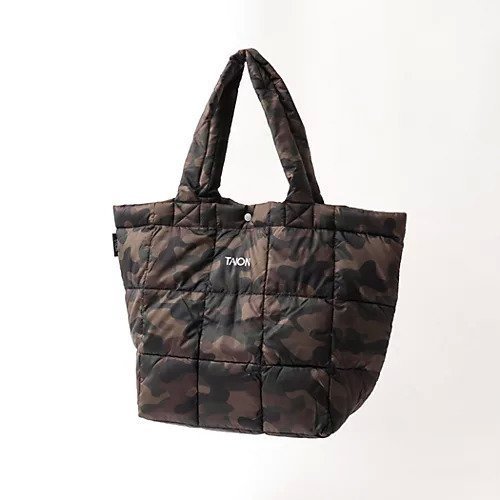 【ノーリーズ グッドマン/NOLLEY'S goodman / MEN】の【TAION / タイオン】BASIC LUNCH DOWN TOTE BAG M インテリア・キッズ・メンズ・レディースファッション・服の通販 founy(ファニー) 　ファッション　Fashion　メンズファッション　Fashion for Men　バッグ　Bags　トートバッグ / 通勤・大容量バッグ　Tote Bags　キルティング　Quilted, Quilting　コーティング　Coating, Coated Finish　軽量　Lightweight, Ultra Light　シンプル　Simple, Minimal　タフタ　Taffeta, Structured Fabric　ダウン　Down, Puffer　定番　Standard, Basic Item　プリント　Print, Printed Pattern　ブラウン系1|ID: prp329100004740046 ipo3291000000034241530