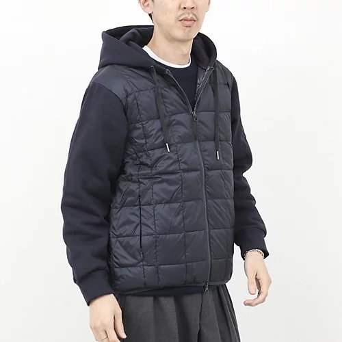 【ノーリーズ グッドマン/NOLLEY'S goodman / MEN】の【TAION/タイオン】W-ZIP DOWN HOODIE with SWEATS SLEEVE 25AW インテリア・キッズ・メンズ・レディースファッション・服の通販 founy(ファニー) https://founy.com/ ファッション Fashion メンズファッション Fashion for Men 切替 Switching, Contrast Panel ジップ Zip, Zipper ジャケット Jacket, Outerwear スウェット / スエット Sweatshirt, Sweatwear スラックス Slacks, Dress Pants ダウン Down, Puffer デニム Denim, Jeans Material パーカー Hoodie, Parka ベーシック Basic, Essential ポケット Pocket, Pocket Detail 2025年 2025 2025-2026秋冬・A/W Autumn/Winter 2025–26 AW25–26 |ID: prp329100004740056 ipo3291000000035165606