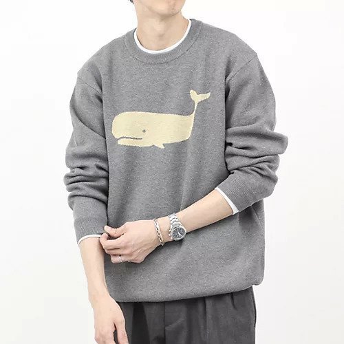 【ノーリーズ グッドマン/NOLLEY'S goodman / MEN】のクジラWJQ ダブルジャカードニット 25AW インテリア・キッズ・メンズ・レディースファッション・服の通販 founy(ファニー) 　ファッション　Fashion　メンズファッション　Fashion for Men　2025年　2025　2025-2026秋冬・A/W　Autumn/Winter 2025–26 AW25–26　おすすめ　Recommended / Our Picks　インナー　Innerwear　ウォッシャブル　Machine Washable　ギフト プレゼント　Gift / Present　シンプル　Simple, Minimal　ジャカード／ジャガード　Jacquard, Woven Pattern　ジャケット　Jacket, Outerwear　スウェット / スエット　Sweatshirt, Sweatwear　スラックス　Slacks, Dress Pants　ダブル　Double, Double-Breasted　デニム　Denim, Jeans Material　ブルゾン　Blouson, Bomber Jacket　ミディアムグレー|ID: prp329100004740057 ipo3291000000034494802