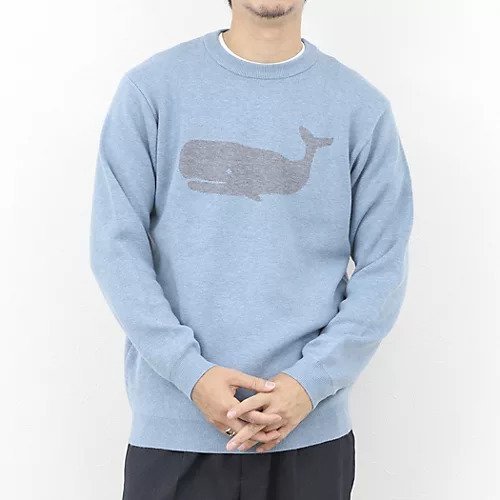 【ノーリーズ グッドマン/NOLLEY'S goodman / MEN】のクジラWJQ ダブルジャカードニット 25AW インテリア・キッズ・メンズ・レディースファッション・服の通販 founy(ファニー) 　ファッション　Fashion　メンズファッション　Fashion for Men　2025年　2025　2025-2026秋冬・A/W　Autumn/Winter 2025–26 AW25–26　おすすめ　Recommended / Our Picks　インナー　Innerwear　ウォッシャブル　Machine Washable　ギフト プレゼント　Gift / Present　シンプル　Simple, Minimal　ジャカード／ジャガード　Jacquard, Woven Pattern　ジャケット　Jacket, Outerwear　スウェット / スエット　Sweatshirt, Sweatwear　スラックス　Slacks, Dress Pants　ダブル　Double, Double-Breasted　デニム　Denim, Jeans Material　ブルゾン　Blouson, Bomber Jacket　ライトブルー|ID: prp329100004740057 ipo3291000000034494804