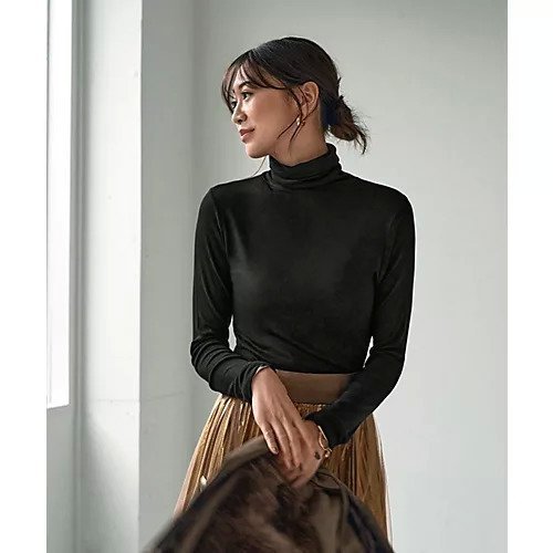 【スタイルデリ/STYLE DELI】のとろみ薄リブルーズタートルトップス インテリア・キッズ・メンズ・レディースファッション・服の通販 founy(ファニー) 　ファッション　Fashion　レディースファッション　Fashion for Women　トップス・カットソー　Cut & Sew Tops　インナー　Innerwear　オレンジ　Orange　カットソー　Cut and Sewn Top　とろみ　Fluid, Flowy Fabric　タートル　Turtleneck, Turtle Collar　タートルネック　Turtleneck, High Neck　定番　Standard, Basic Item　なめらか　Smooth, Silky Texture　人気　Popular, Best Seller　フィット　Fit, Slim Fit　防寒　Cold Protection, Winter-Ready　ルーズ　Loose, Oversized　ブラック|ID: prp329100004741059 ipo3291000000035915346