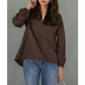 【スタイルデリ/STYLE DELI】 【LUXE】ハートVネックブラウス人気、トレンドファッション・服の通販 founy(ファニー) ファッション Fashion レディースファッション Fashion for Women トップス・カットソー Cut & Sew Tops シャツ・ブラウス・オフィスカジュアル Elegant Blouses & Button-Ups Vネックトップス V-Neck Tops / V-Cut Neckline Shirts インナー Innerwear シンプル Simple, Minimal とろみ Fluid, Flowy Fabric デコルテ Décolleté, Neckline 定番 Standard, Basic Item ハイネック High Neck, Mock Neck バランス Balance, Style Balance フォルム Silhouette, Form ポケット Pocket, Pocket Detail ミックス Mix, Mixed Style 夏 Summer エレガント 上品 Elegant |ID:prp329100004741070