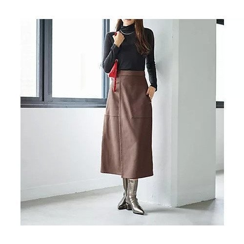 【スタイルデリ/STYLE DELI】のスエード調ポケットラップスカート 人気、トレンドファッション・服の通販 founy(ファニー) 　ファッション　Fashion　レディースファッション　Fashion for Women　スカート　Skirts　スリット　Slit, Slit Detail　センター　Center, Center Line　ダメージ　Distressed, Destroyed　パッチ　Patch, Appliqué　フロント　Front, Front Design　ペンシル　Pencil, Pencil Skirt　ポケット　Pocket, Pocket Detail　ラップ　Wrap, Wrap Design　ループ　Loop, Loop Knit　A/W・秋冬　Autumn/Winter　おすすめ　Recommended / Our Picks　ビジネス 仕事 通勤　Business / Work / Commuting　other-2|ID: prp329100004741072 ipo3291000000034254645
