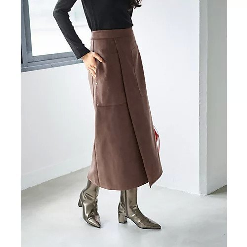 【スタイルデリ/STYLE DELI】のスエード調ポケットラップスカート 人気、トレンドファッション・服の通販 founy(ファニー) 　ファッション　Fashion　レディースファッション　Fashion for Women　スカート　Skirts　スリット　Slit, Slit Detail　センター　Center, Center Line　ダメージ　Distressed, Destroyed　パッチ　Patch, Appliqué　フロント　Front, Front Design　ペンシル　Pencil, Pencil Skirt　ポケット　Pocket, Pocket Detail　ラップ　Wrap, Wrap Design　ループ　Loop, Loop Knit　A/W・秋冬　Autumn/Winter　おすすめ　Recommended / Our Picks　ビジネス 仕事 通勤　Business / Work / Commuting　other-3|ID: prp329100004741072 ipo3291000000034254647