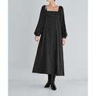 【スタイルデリ/STYLE DELI】のドット柄スクエアネックワンピ―ス ブラック|ID: prp329100004741087 ipo3291000000034254751