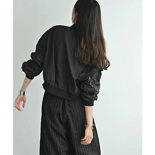 【スタイルデリ/STYLE DELI】の【BLK001】シャーリングエンボスジップブルゾン 人気、トレンドファッション・服の通販 founy(ファニー) 　ファッション　Fashion　レディースファッション　Fashion for Women　アウター　Coat / Outerwear Collection　ブルゾンジャケット・スポーティアウター　Blouson Jackets　春　Spring　秋　Autumn　コンパクト　Compact, Small Size　シャーリング　Shirring, Ruched　シンプル　Simple, Minimal　バランス　Balance, Style Balance　ブルゾン　Blouson, Bomber Jacket　ポケット　Pocket, Pocket Detail　ロング　Long, Long-Length　ワイド　Wide, Wide Fit　おすすめ　Recommended / Our Picks　夏　Summer　エレガント 上品　Elegant　other-2|ID: prp329100004741098 ipo3291000000034254853