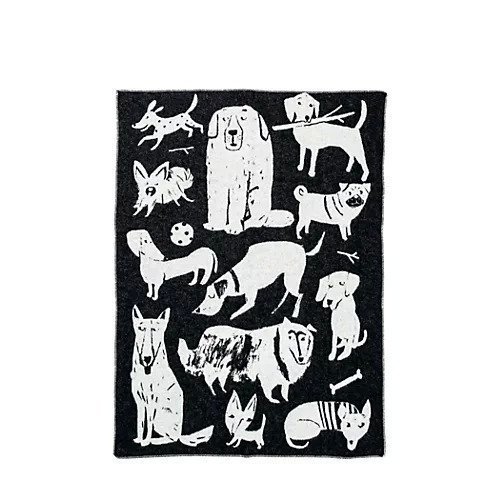【ラプアン カンクリ/LAPUAN KANKURIT / GOODS】のウールブランケット「KOIRAPUISTO 」130x180 インテリア・キッズ・メンズ・レディースファッション・服の通販 founy(ファニー) イラスト Illustration ブランケット Blanket, Throw Blanket 犬 Dog ブラック/ホワイト|ID: prp329100004741110 ipo3291000000034254909