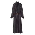 【エクラ/eclat】の【別注】ベルトつきプリーツドレス ネイビー&#215;ブラウン|ID: prp329100004742437 ipo3291000000034269606